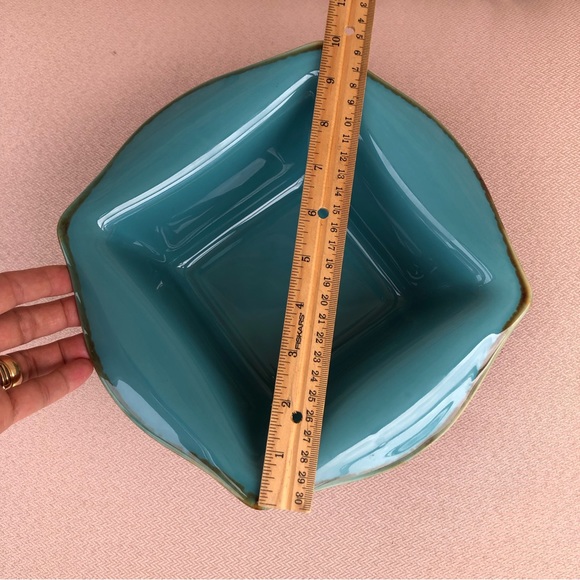 Southern Living at Home 2 Glass TUSCAN Everyday Baker 10" Turquoise Brown Bowl - Picture 12 of 14